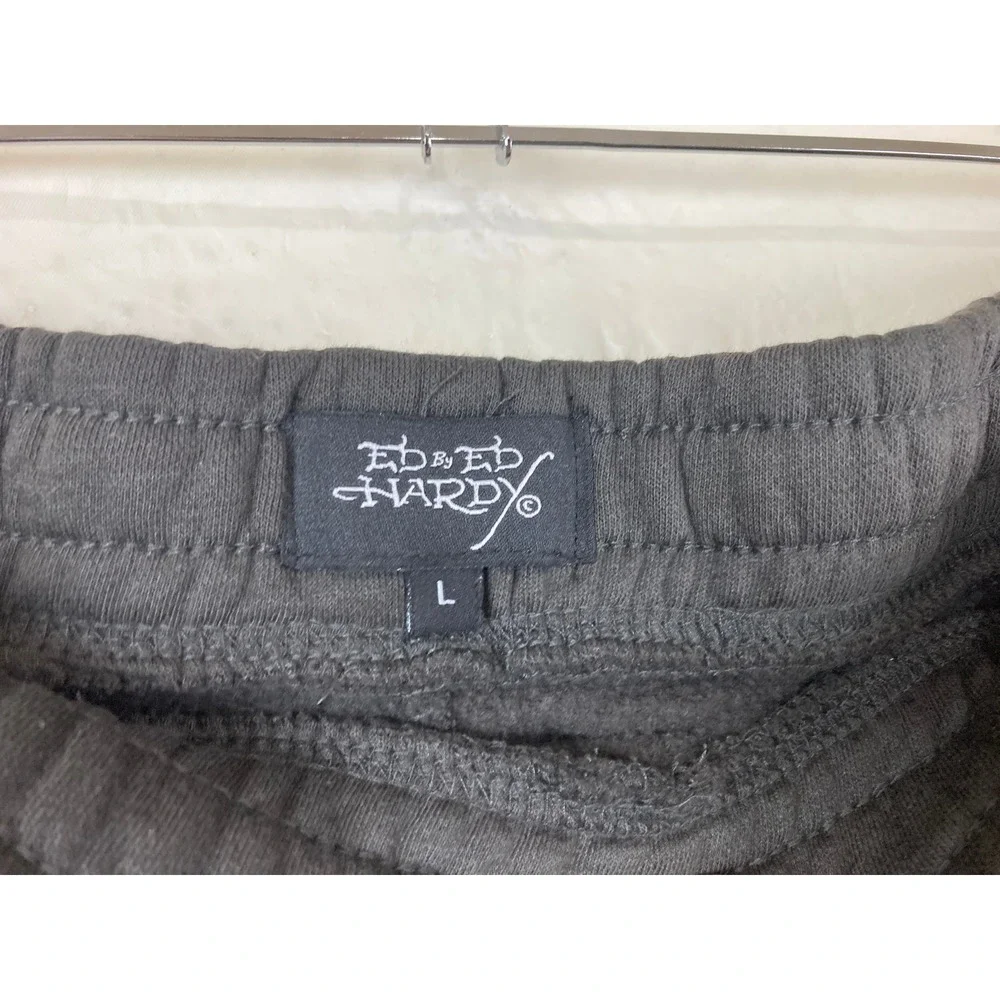 Ed Hardy Sweatpants Men L Black Panther Tattoo Graphic Joggers Grunge Streetwear